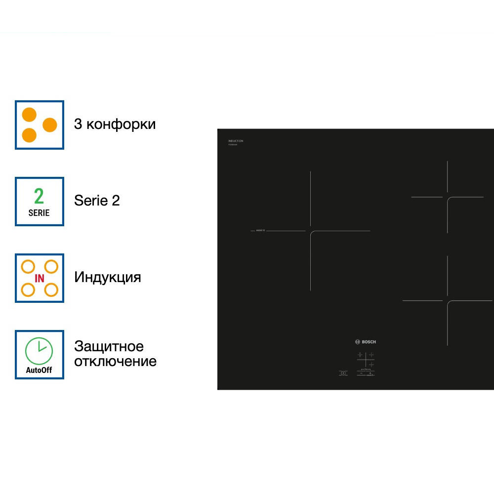 Индукционная варочная панель Bosch PUC61KAA5E