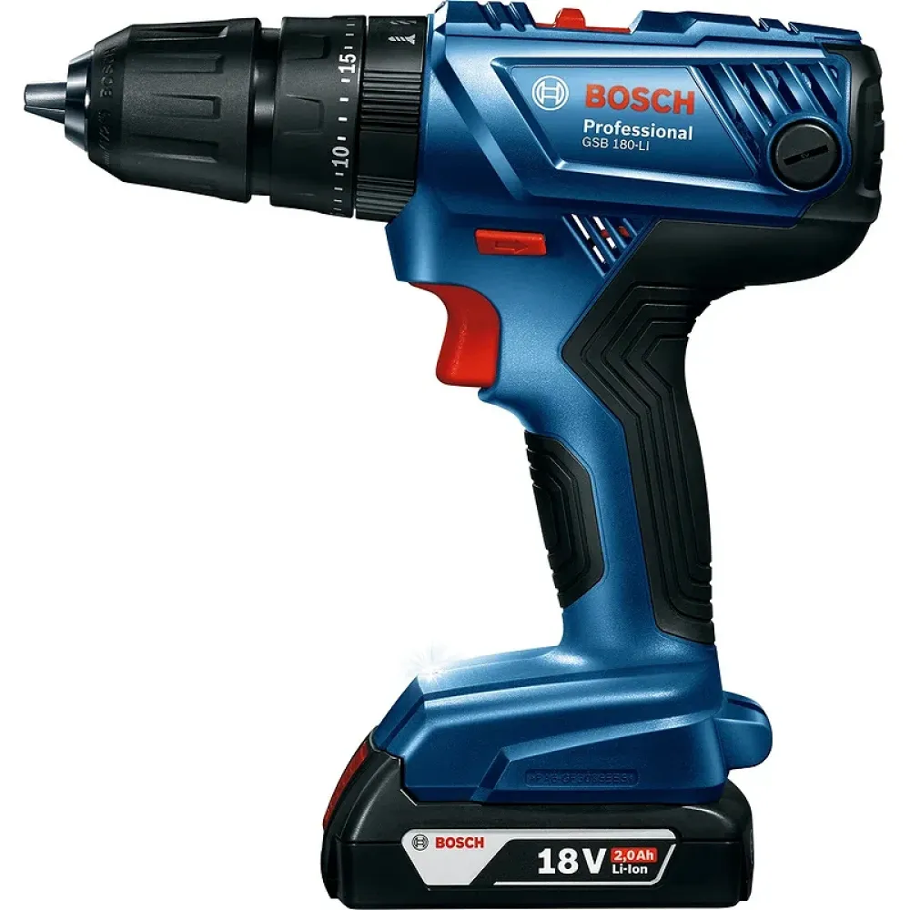 Bosch GSB 180-Li Professional шуруповерт аккумуляторный (2 x 2 Ач, ЗУ), 06019F8307